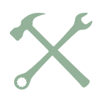 icon representing an hammer and tools