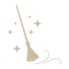 icon representing a broom cleaning a floor